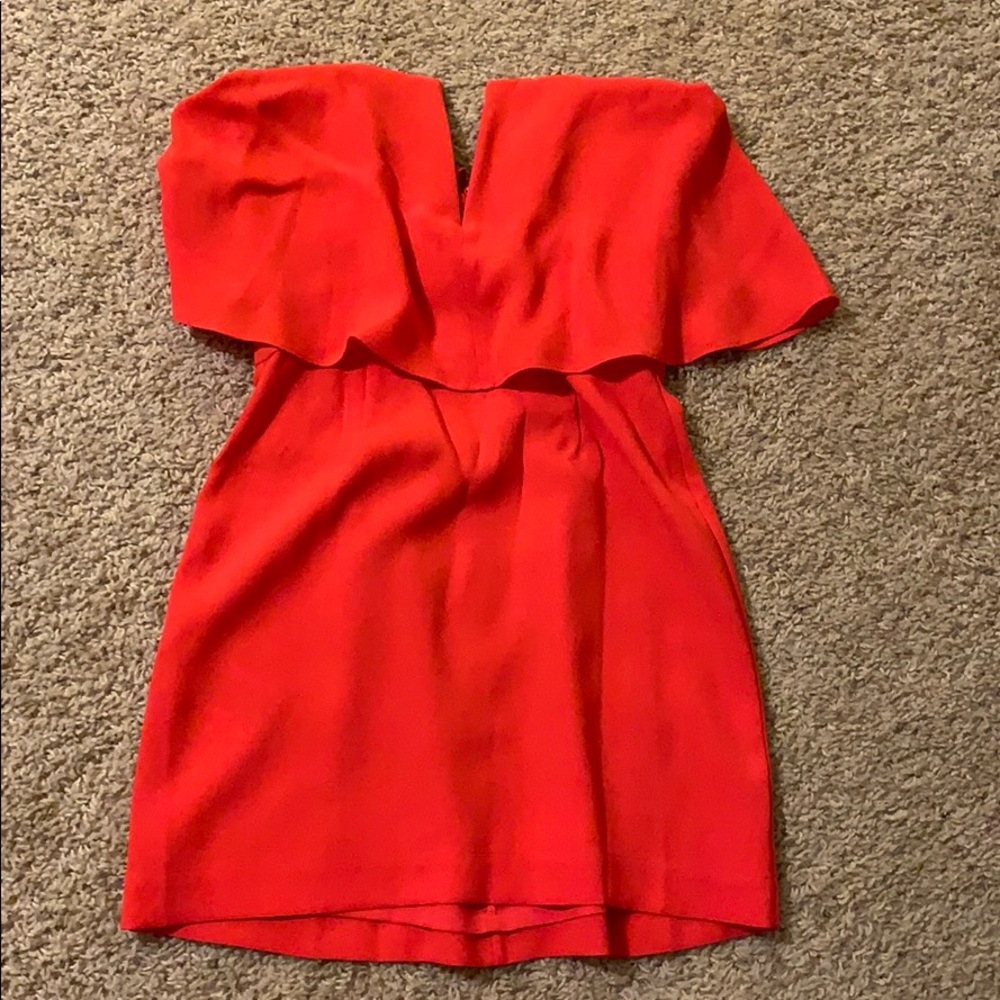 Bcbg red strapless dress size 0